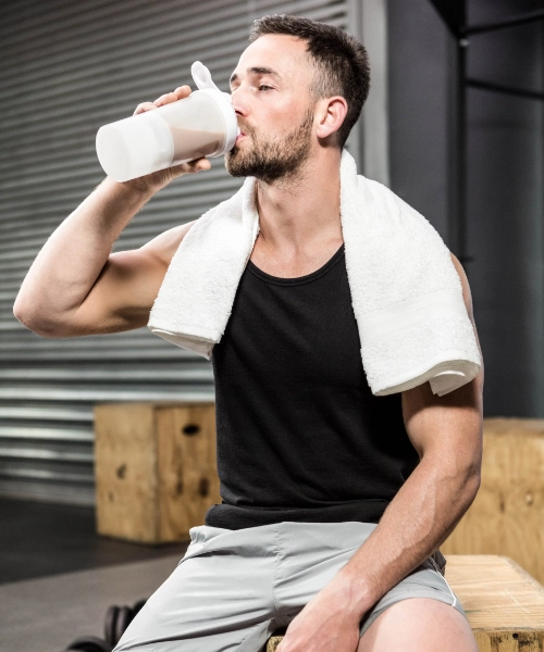 eiwitshake voor of na training